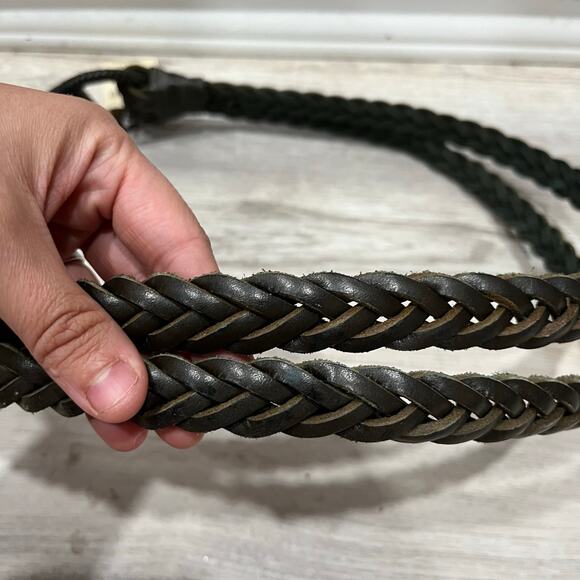 New! Coldwater Creek Leather Double Braided Hipslung Boho Y2K Womens Medium - Picture 4 of 6